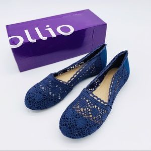 Ollio Lace Breathable Flat Navy US 8